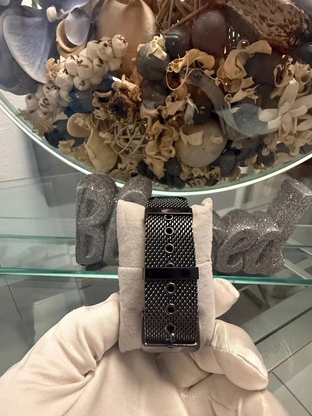 Izod Black Men's Mesh Strap Chronograph Watch